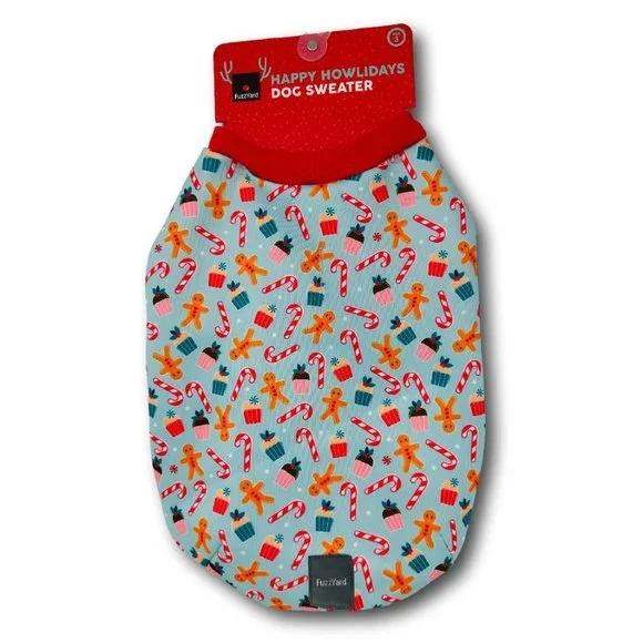 Fuzz Yard Happy Howlidays Gingerbread Treats Green Dog Wrap Vest Size 3 - Picture 1 of 3